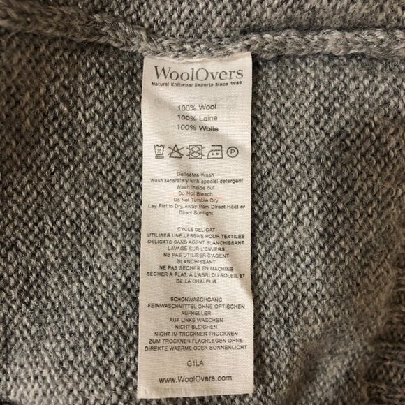 WoolOvers 100% Wool Crew Neck Long Sleeve Gray Sweater Size M - Picture 6 of 6